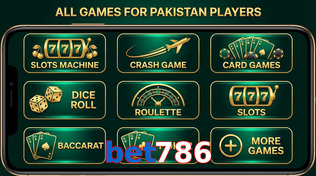 Main screen of Bet786 games page for PK players