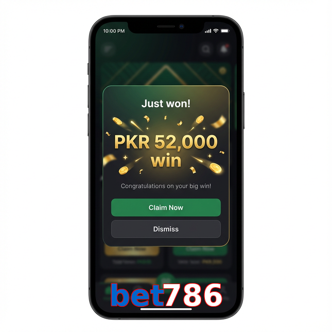 Main screen of Bet786 win page for PK players